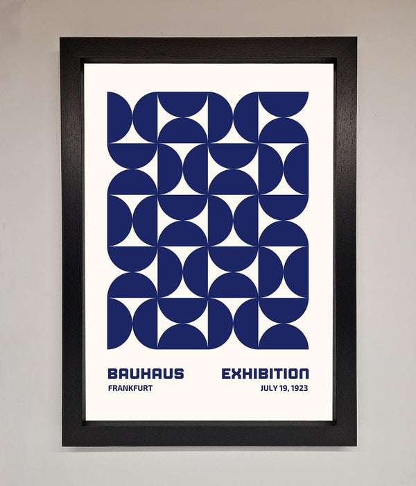 Bauhaus Print July 1923 Navy Blue Abstract Framed Wall Art - Hi Society
