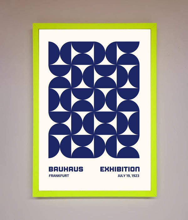 Bauhaus Print July 1923 Navy Blue Abstract Framed Wall Art - Hi Society