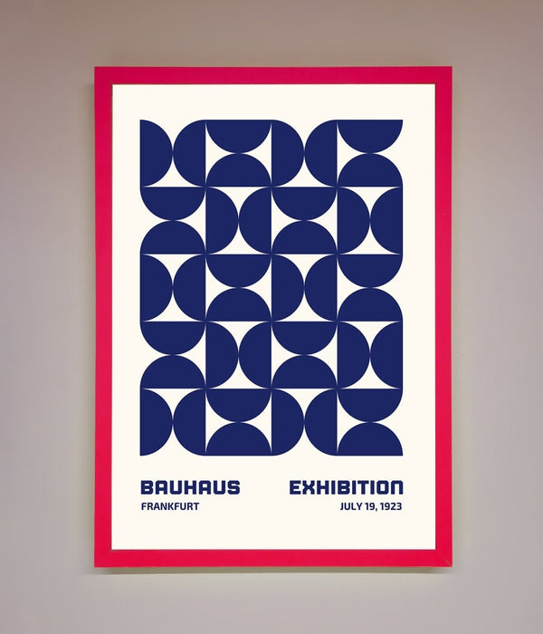 Bauhaus Print July 1923 Navy Blue Abstract Framed Wall Art - Hi Society