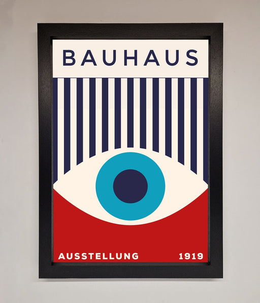 Bauhaus Red And Blue Eye Framed Wall Art - Hi Society