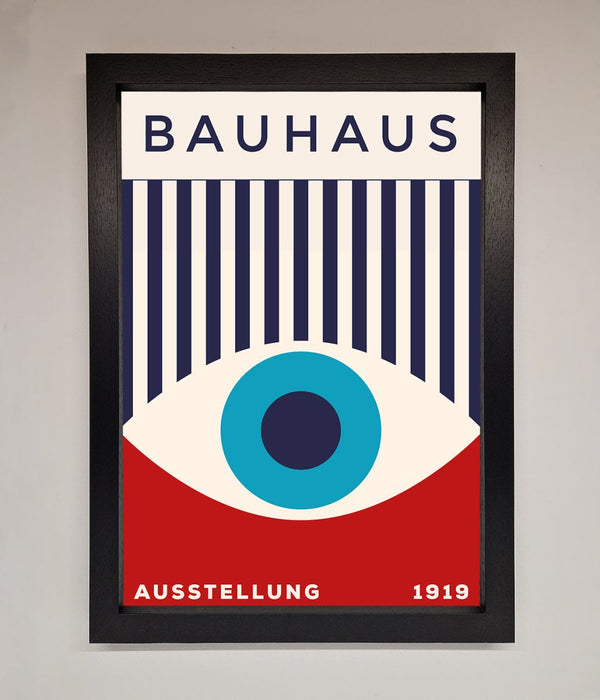 Bauhaus Red And Blue Eye Framed Wall Art - Hi Society