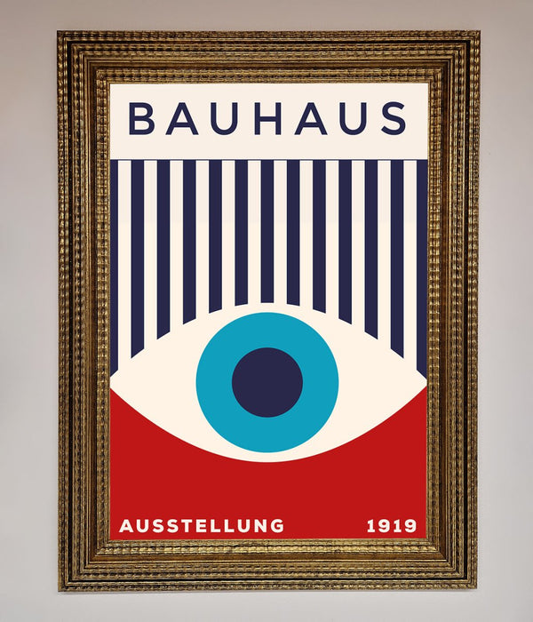Bauhaus Red And Blue Eye Framed Wall Art - Hi Society