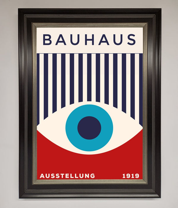 Bauhaus Red And Blue Eye Framed Wall Art - Hi Society