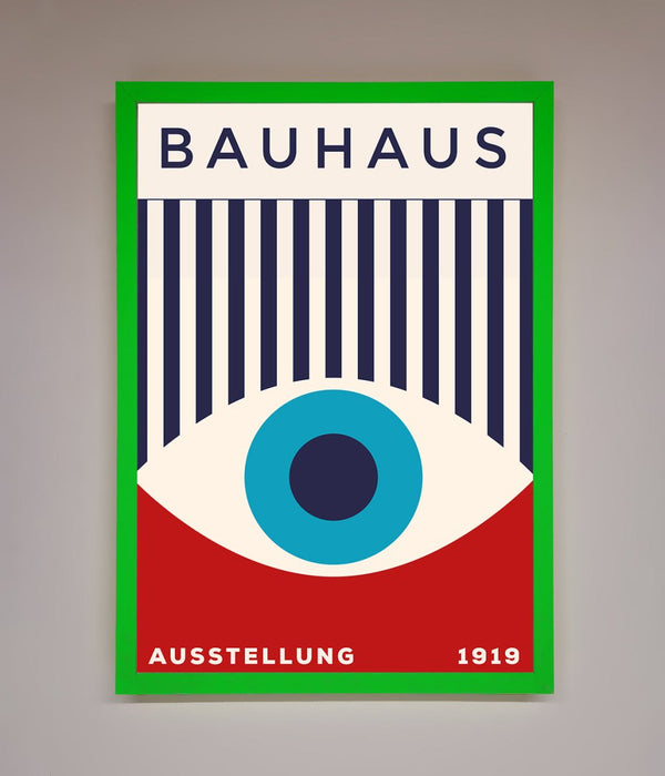 Bauhaus Red And Blue Eye Framed Wall Art - Hi Society