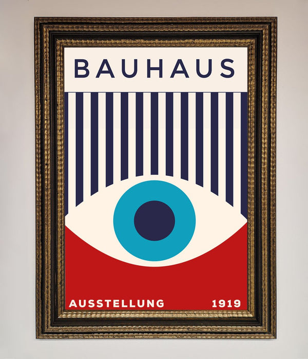 Bauhaus Red And Blue Eye Framed Wall Art - Hi Society