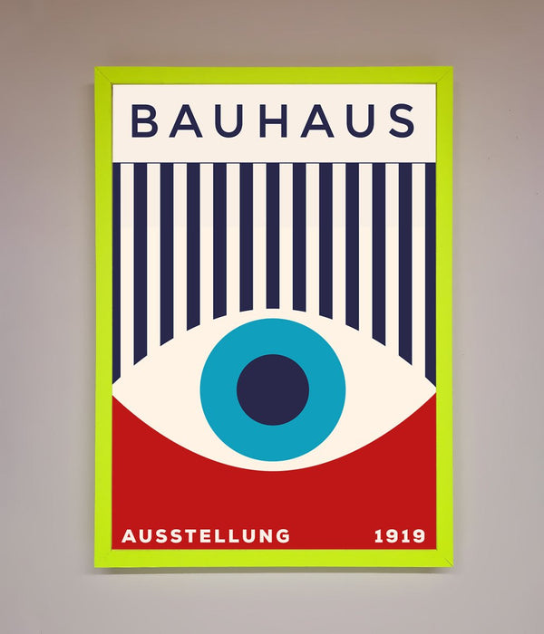 Bauhaus Red And Blue Eye Framed Wall Art - Hi Society