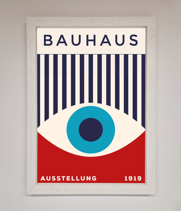 Bauhaus Red And Blue Eye Framed Wall Art - Hi Society