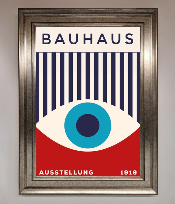 Bauhaus Red And Blue Eye Framed Wall Art - Hi Society