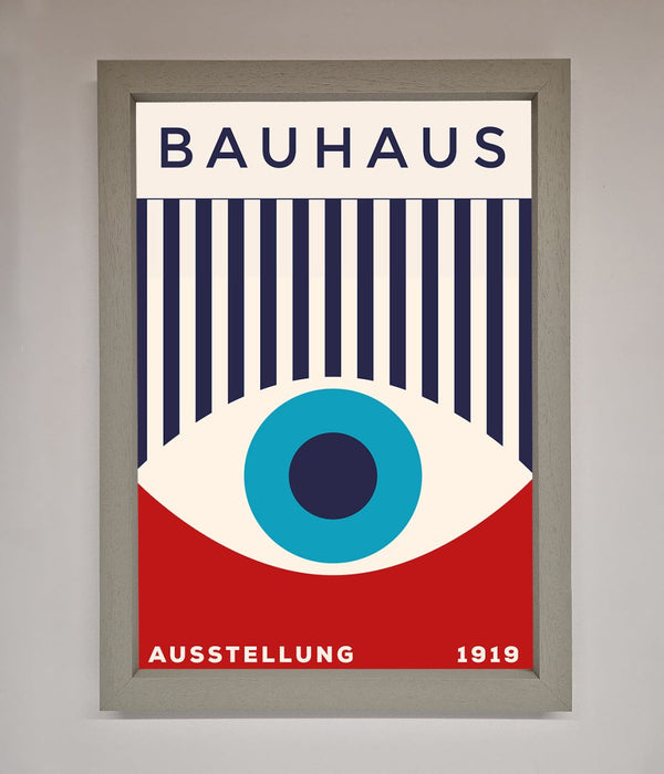 Bauhaus Red And Blue Eye Framed Wall Art - Hi Society