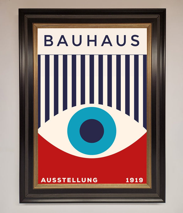 Bauhaus Red And Blue Eye Framed Wall Art - Hi Society