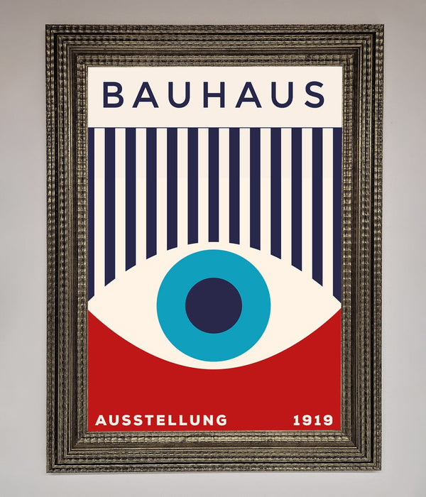 Bauhaus Red And Blue Eye Framed Wall Art - Hi Society