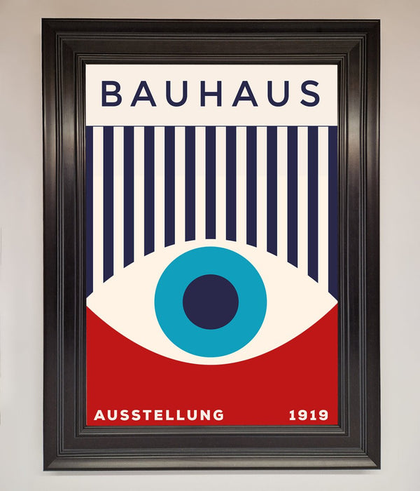 Bauhaus Red And Blue Eye Framed Wall Art - Hi Society