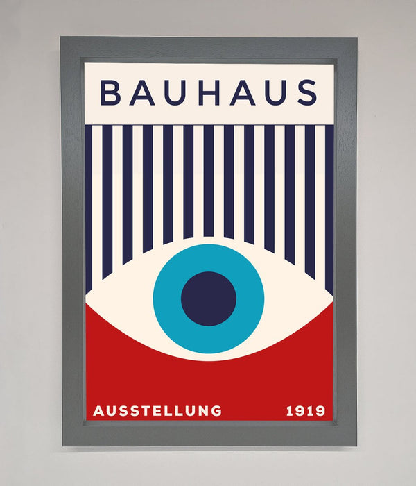 Bauhaus Red And Blue Eye Framed Wall Art - Hi Society