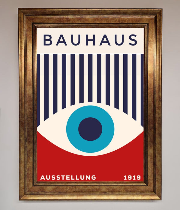 Bauhaus Red And Blue Eye Framed Wall Art - Hi Society