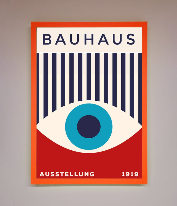 Bauhaus Red And Blue Eye Framed Wall Art - Hi Society