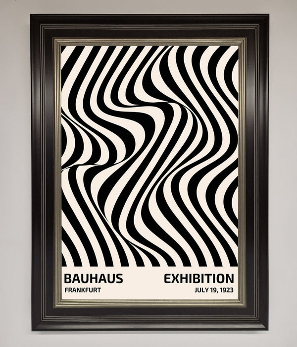 Bauhaus Wavy Black Lines Framed Poster - Hi Society