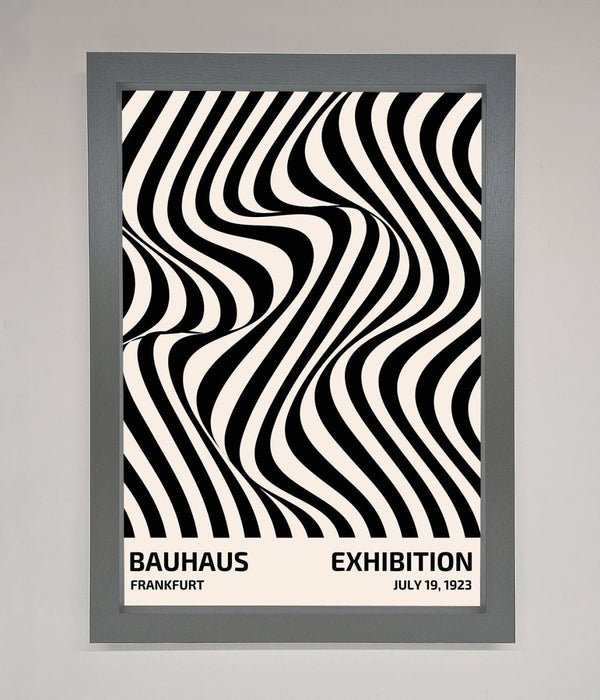 Bauhaus Wavy Black Lines Framed Poster - Hi Society