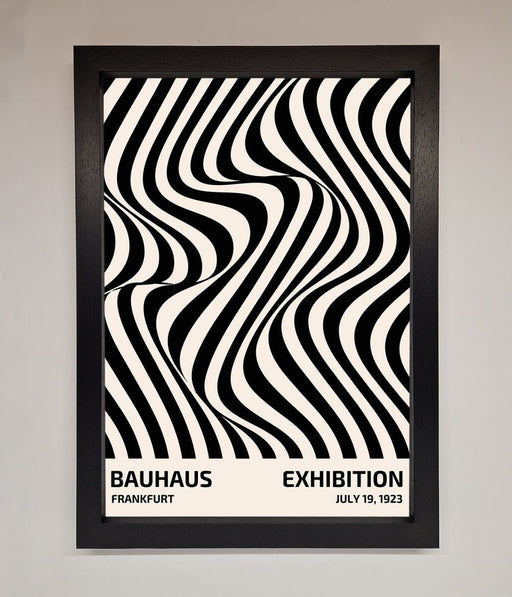 Bauhaus Wavy Black Lines Framed Poster - Hi Society