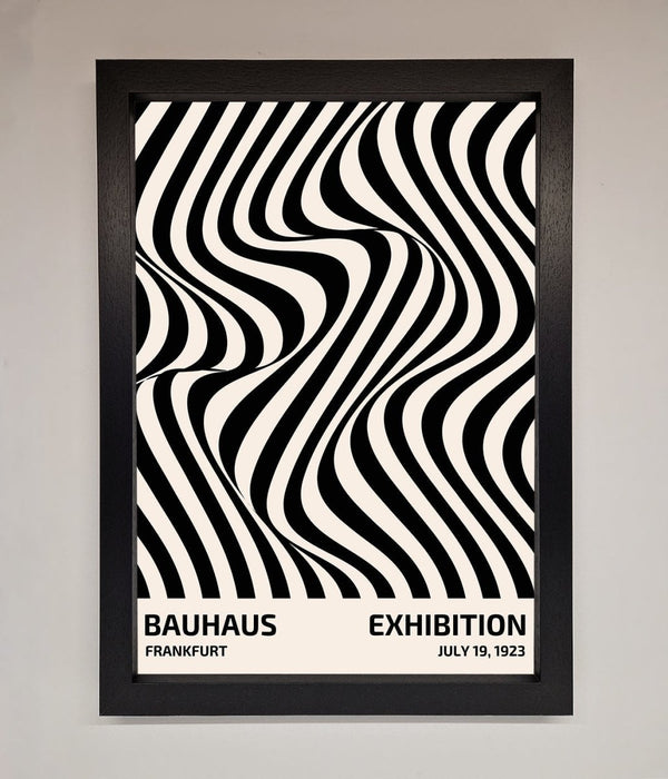Bauhaus Wavy Black Lines Framed Poster - Hi Society