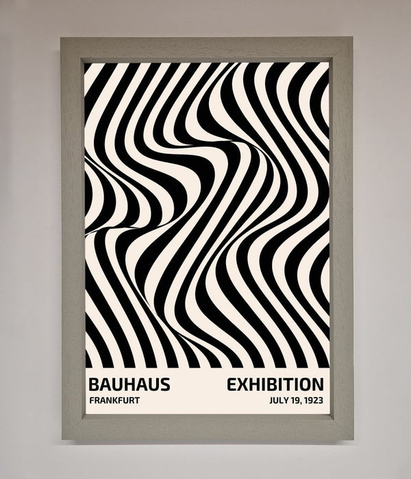 Bauhaus Wavy Black Lines Framed Poster - Hi Society