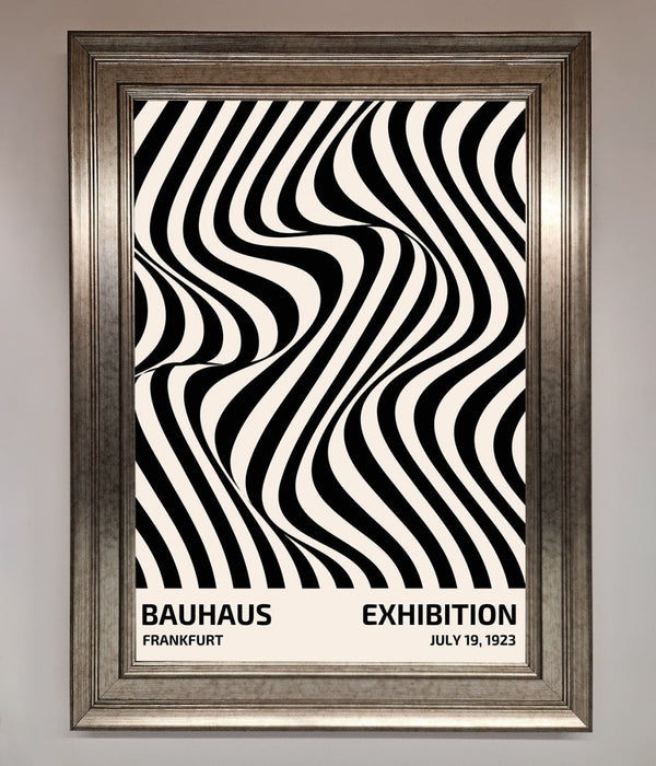 Bauhaus Wavy Black Lines Framed Poster - Hi Society