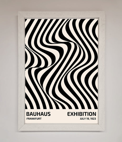 Bauhaus Wavy Black Lines Framed Poster - Hi Society