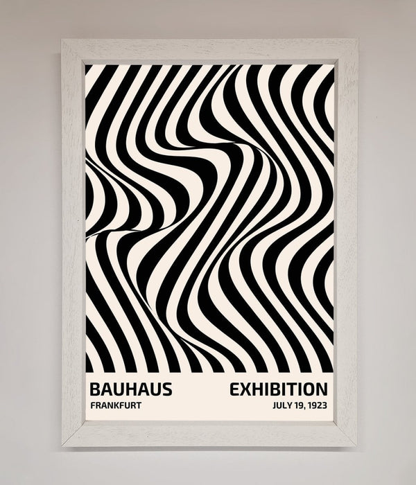 Bauhaus Wavy Black Lines Framed Poster - Hi Society