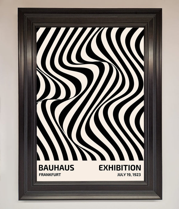 Bauhaus Wavy Black Lines Framed Poster - Hi Society