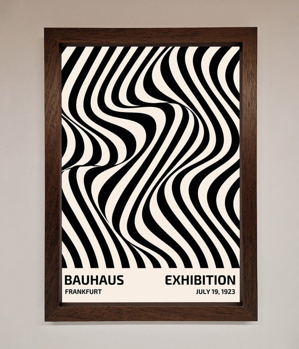 Bauhaus Wavy Black Lines Framed Poster - Hi Society