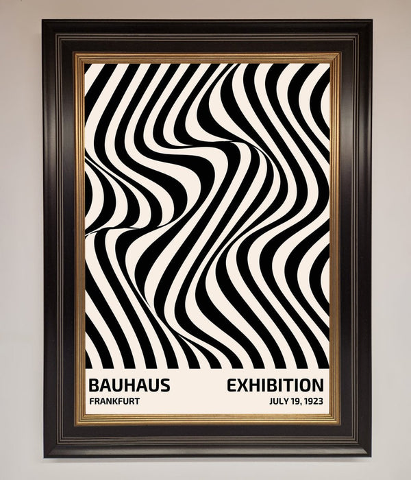Bauhaus Wavy Black Lines Framed Poster - Hi Society