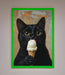 Black Cat Vanilla Icecream Funny Framed Wall Art - Hi Society