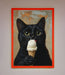 Black Cat Vanilla Icecream Funny Framed Wall Art - Hi Society