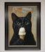 Black Cat Vanilla Icecream Funny Framed Wall Art - Hi Society