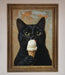 Black Cat Vanilla Icecream Funny Framed Wall Art - Hi Society