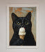 Black Cat Vanilla Icecream Funny Framed Wall Art - Hi Society