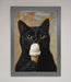 Black Cat Vanilla Icecream Funny Framed Wall Art - Hi Society
