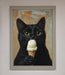 Black Cat Vanilla Icecream Funny Framed Wall Art - Hi Society