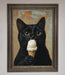 Black Cat Vanilla Icecream Funny Framed Wall Art - Hi Society