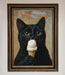 Black Cat Vanilla Icecream Funny Framed Wall Art - Hi Society