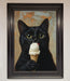 Black Cat Vanilla Icecream Funny Framed Wall Art - Hi Society