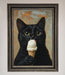 Black Cat Vanilla Icecream Funny Framed Wall Art - Hi Society