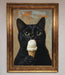 Black Cat Vanilla Icecream Funny Framed Wall Art - Hi Society