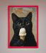 Black Cat Vanilla Icecream Funny Framed Wall Art - Hi Society