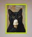 Black Cat Vanilla Icecream Funny Framed Wall Art - Hi Society