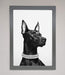Black Doberman Diamond Neckless Framed Poster - Hi Society