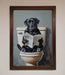 Black Lab On The Toilet Framed Poster - Hi Society