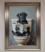 Black Lab On The Toilet Framed Poster - Hi Society