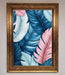 Blue And Pink Feathers Abstract Framed Print - Hi Society