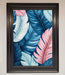 Blue And Pink Feathers Abstract Framed Print - Hi Society