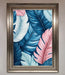 Blue And Pink Feathers Abstract Framed Print - Hi Society